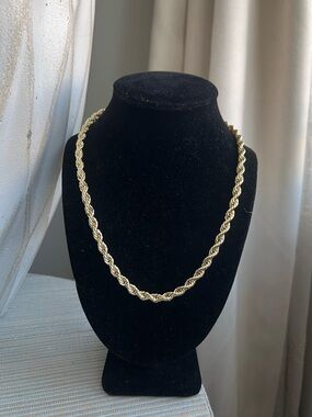 Thick Gold Rope Chain Necklace